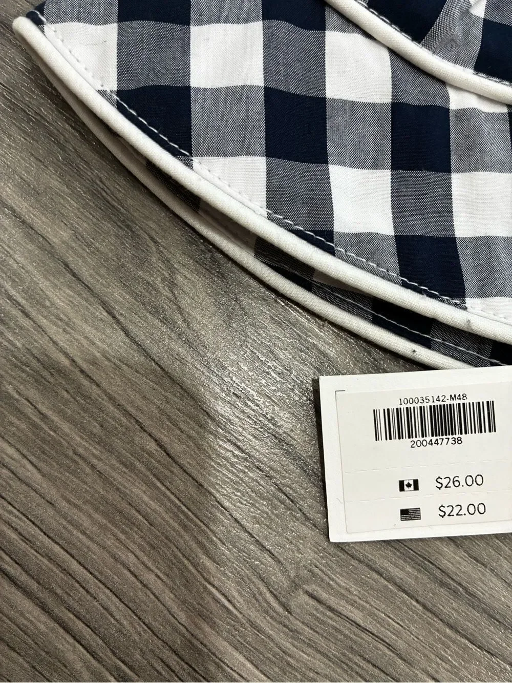 Janie and Jack Navy and White Gingham Bucket Hat